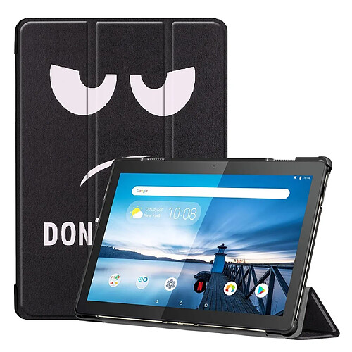 Etui en PU support triple pour l'impression de patrons ne me touche pas pour votre Lenovo Tab M10 TB-X605F