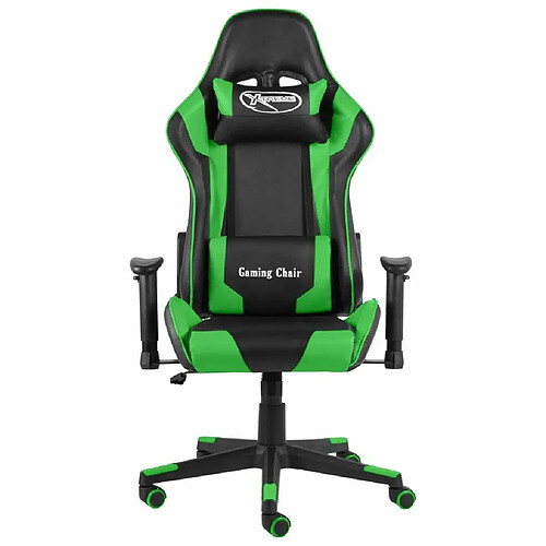 Maison Chic Chaise de jeu, Chaise gaming pivotante, Fauteuil gamer d'ordinateur,Chaise de Bureau Vert PVC -GKD78993