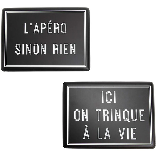 Amadeus Plaques décoratives en métal Apéro (Lot de 2).