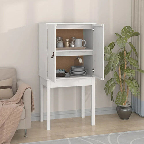 vidaXL Buffet haut Blanc 60x40x120 cm Bois massif de pin