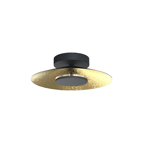 Inspired Plafonnier rond de 40 cm, LED 20 W, 3 000 K, 1 400 lm, feuille d'or/noir, 3 ans de garantie