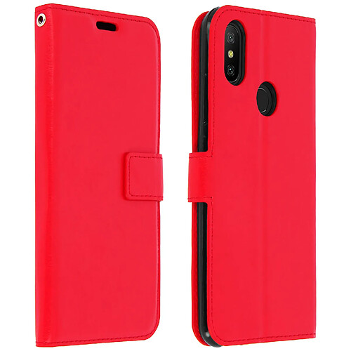 Avizar Housse Xiaomi Mi A2 Etui Folio Portefeuille Fonction Support - Rouge