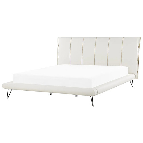 Beliani Lit double en cuir PU blanc 180 x 200 cm BETIN