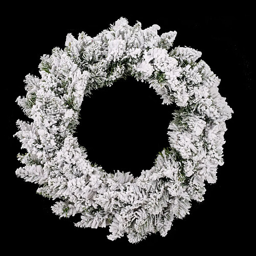 Feeric Lights And Christmas Couronne de Noël avec Flocons Blooming - Diam. 40 cm - Blanc