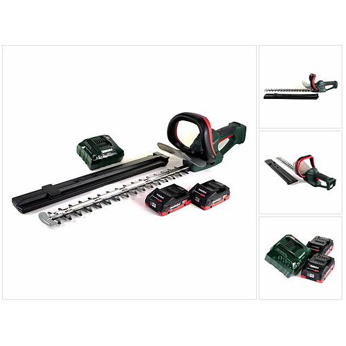 Metabo AHS 18-55 V Taille-haie sans fil 18 V 53 cm (600463800) + 2x Batteries 4,0 Ah + Chargeur