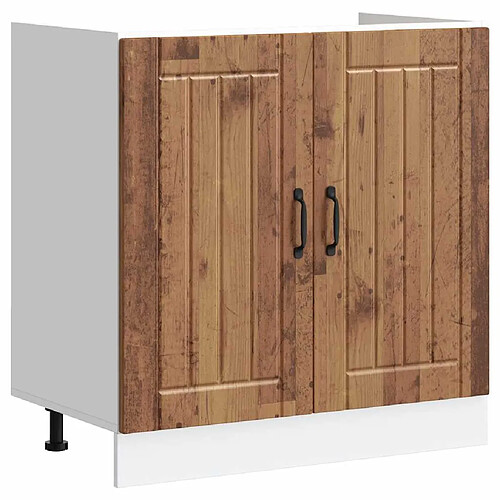 vidaXL Meuble de base de lavabo Lucca vieux bois bois d'ingénierie