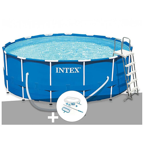 Kit piscine tubulaire Intex Metal Frame ronde 4,57 x 1,22 m + Kit d'entretien