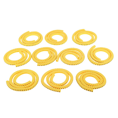 1000x Jaune Étiquettes Marqueurs De Câble Fil 2.5mm² Autocollants 0-9 Accessoires Pour Véhicules