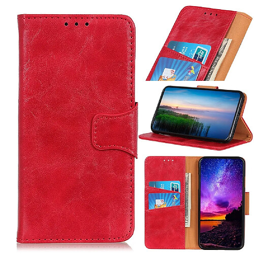 Etui en PU Cheval fou avec support rouge pour votre Apple iPhone SE (2nd Generation)/8/7