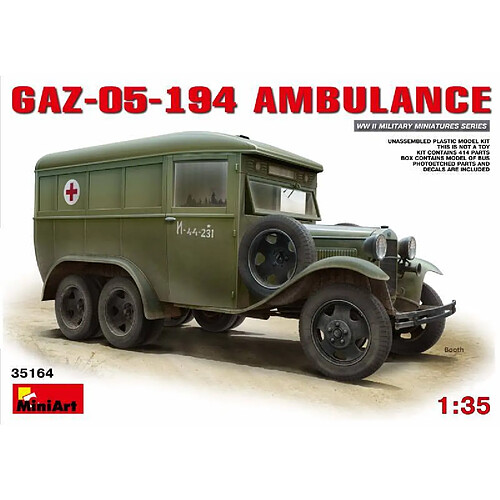 Mini Art Maquette Voiture Maquette Camion Gaz-05-194 Ambulance