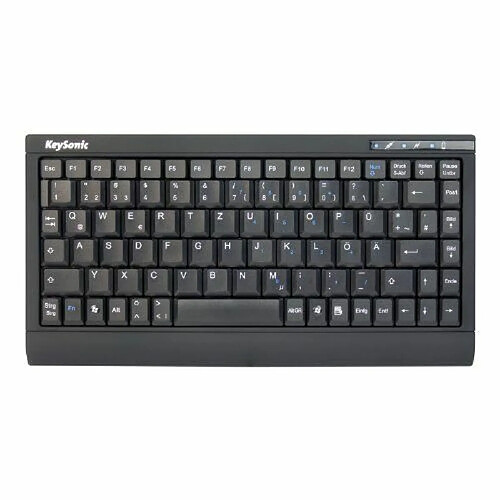 KeySonic ACK-595C+ Mini clavier à construction plat USB/PS2 Noir