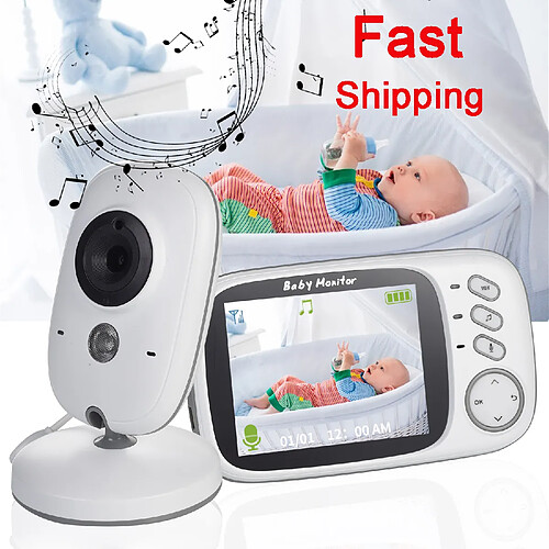 Universal Moniteur pour bébés sans fil 3,2 pouces LCD IR vision nocturne 2 voies conversation 8 rocker surveillance de la température vidéo nounou radio caméra pour bébés