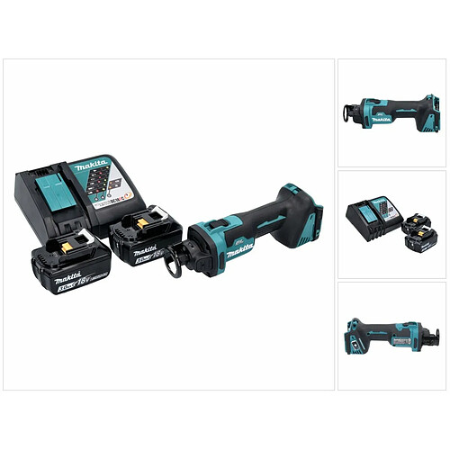 Makita DCO 181 F1 Affleureuse plaque de plâtre sans fil 32000 tr/min 18V Brushless + 2x Batteries 3.0Ah + Chargeur