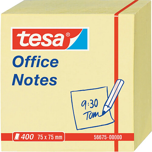 tesa Bloc cube avec notes adhésives Office Notes, 75 x 75 mm ()