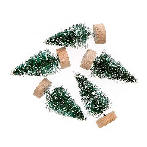 Rico Lot de 5 sapins de Noël en bois vert 5 cm