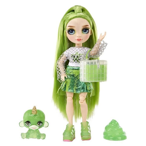 Rainbow High Poupée Mannequin avec Kit de Slime et Animal de Compagnie - Jade (Vert) - Poupée Pailletée 28 cm avec Kit de Slime