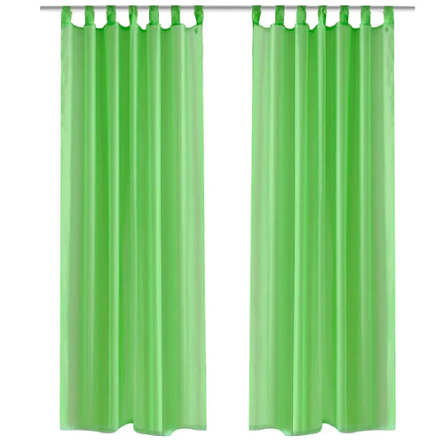 vidaXL Rideau fin Vert pomme 140x175 cm 2 pcs