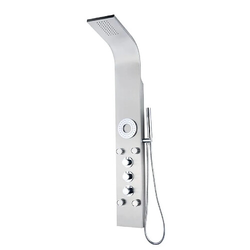 K20 Colonne de Douche Hydromassante K2O Lusso Spa 20x7x140cm avec Robinet Thermostatique, 5 Jets, Effet Pluie, Douchette