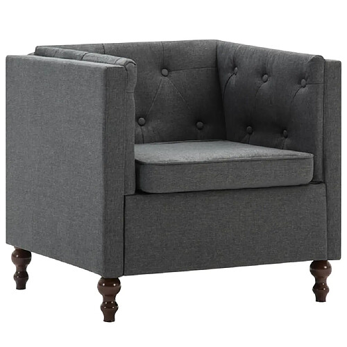 Helloshop26 Fauteuil chaise siège lounge design club sofa salon revêtement en tissu gris foncé 1102345