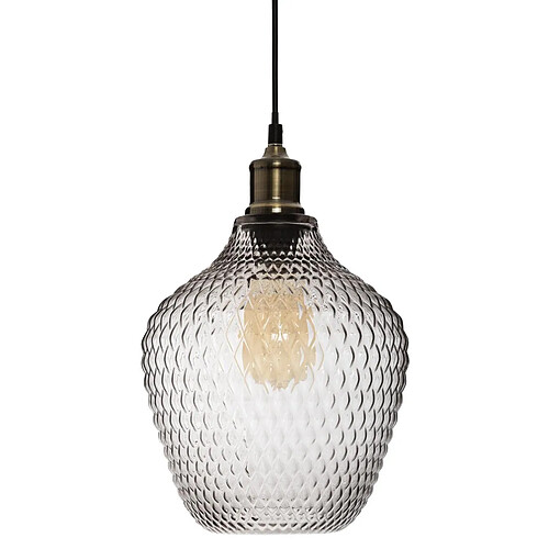 Atmosphera, Createur D'Interieur Suspension de Verre Fumé H. 25 cm