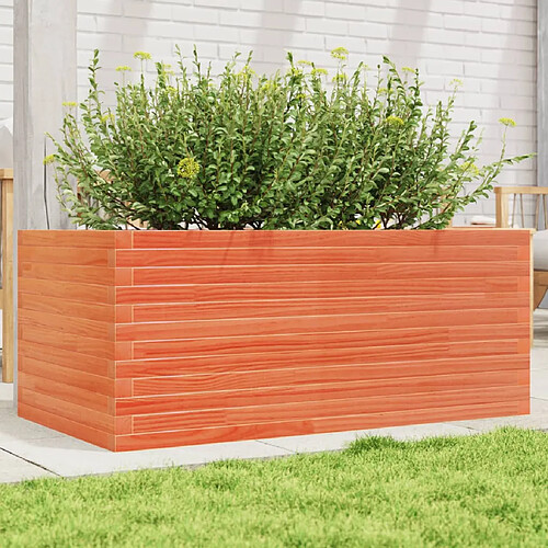 vidaXL Jardinière cire marron 110x60x45,5 cm bois de pin massif