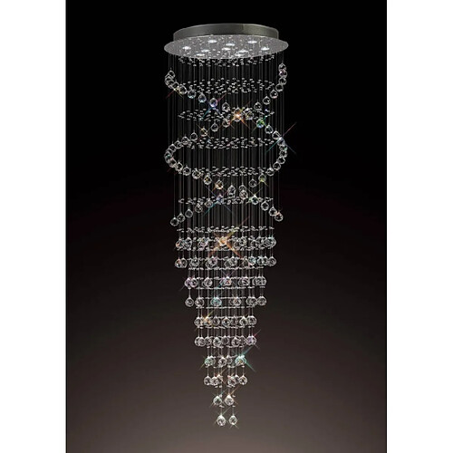 Luminaire Center Suspension Colorado Corkscrew 10 Ampoules chrome poli/cristal