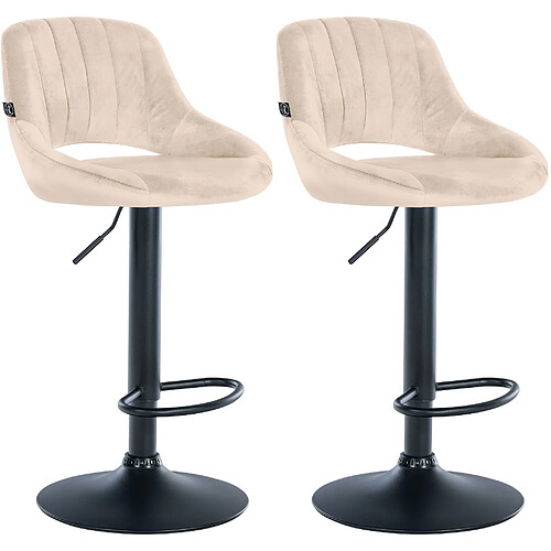 Non Lot de 2 tabourets de bar Milet velours B