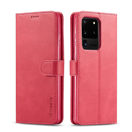 Etui en PU avec support rose pour votre Samsung Galaxy S20 Ultra