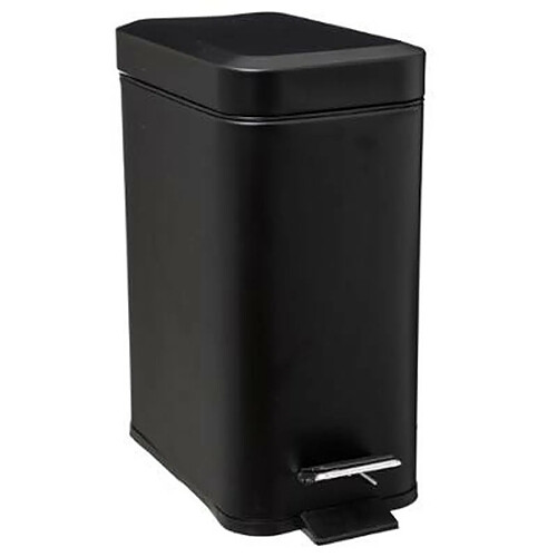 Poubelle de Salle de Bain Rectangle 5L Noir