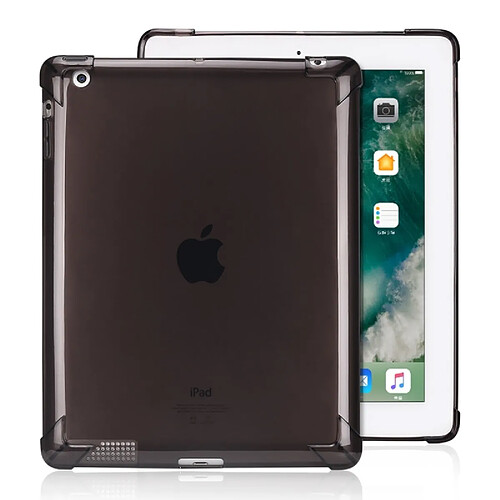 Wewoo Housse Étui Coque de protection antichoc pour TPU hautement transparent et totalement iPad 4/3/2 Noir