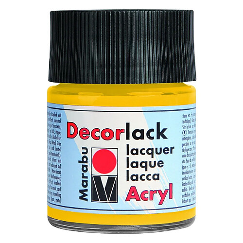 Marabu Vernis acrylique 'Decorlack', jaune moyen, 50 ml, ()