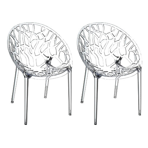 Non LOT DE 2 chaises empilables CRYSTAL