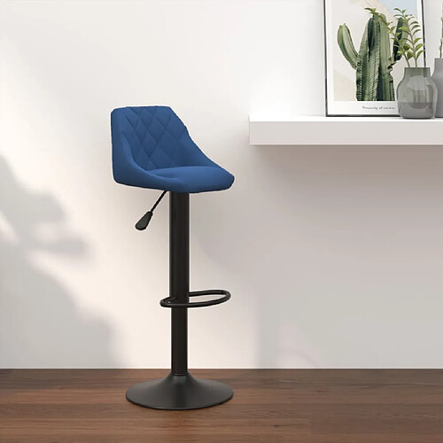 vidaXL Tabouret de bar Bleu Velours