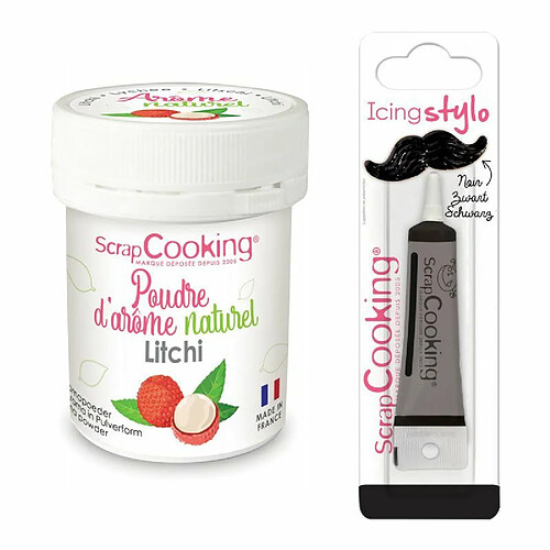 Scrapcooking Arôme alimentaire naturel Litchi + Stylo de glaçage noir