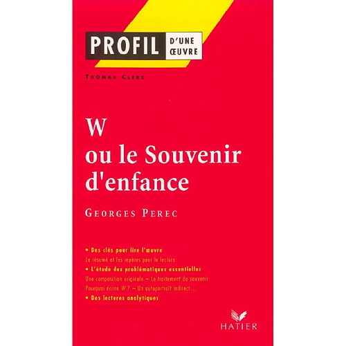 W ou Le souvenir d'enfance (1975), Georges Perec · Occasion