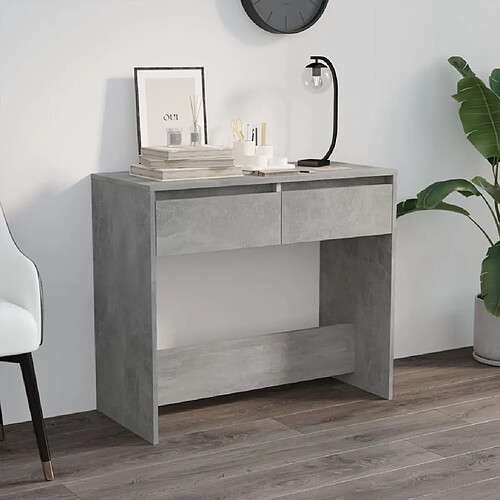 vidaXL Table console gris béton 89x41x76,5 cm bois d'ingénierie