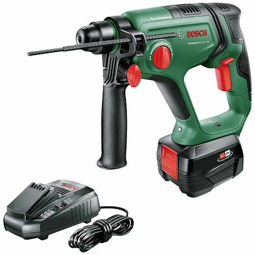 Marteau perforateur sans-fil Bosch UniversalHammer 18V (livré avec 1 bat 4.0 Ah, 18V, Perçage/Marteau perforateur/Burinage, 2.0 J Impact Energy, Porte-outils SDS Plus, dans un carton)