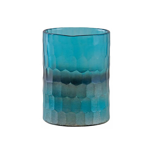 Aubry Gaspard Photophore en verre mosaique turquoise.