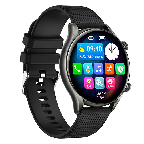 Montre Connectée Tracker Sport et Santé SpO2 Étanche IP67 myPhone Watch EL Noir