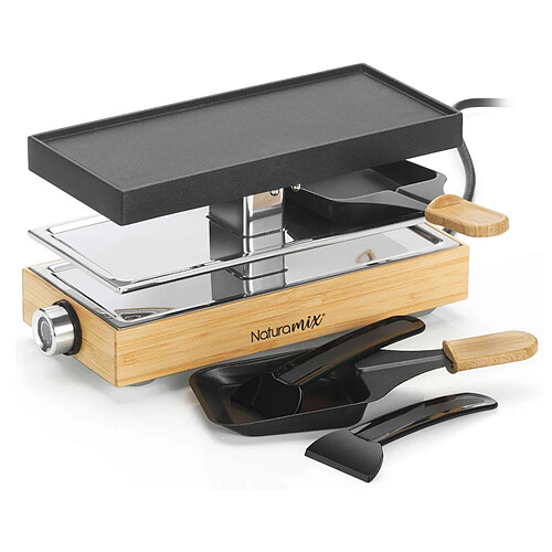 Appareil à raclette 2 personnes 440w bois - RAC.WOOD-2 - NATURAMIX