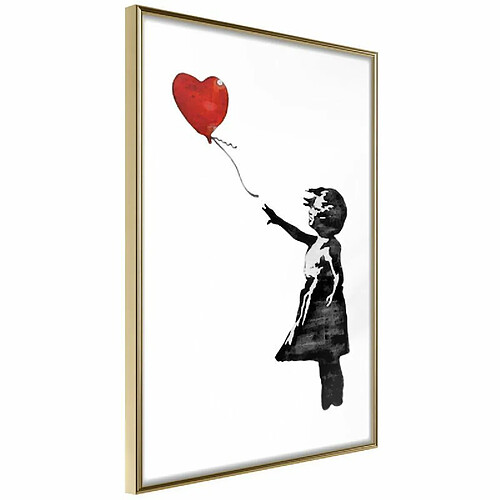 Paris Prix Affiche Murale Encadrée Banksy Girl with Balloon II 20 x 30 cm Or