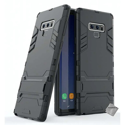 Htdmobiles Coque rigide anti choc pour Samsung Galaxy Note 9 + verre trempe - NOIR