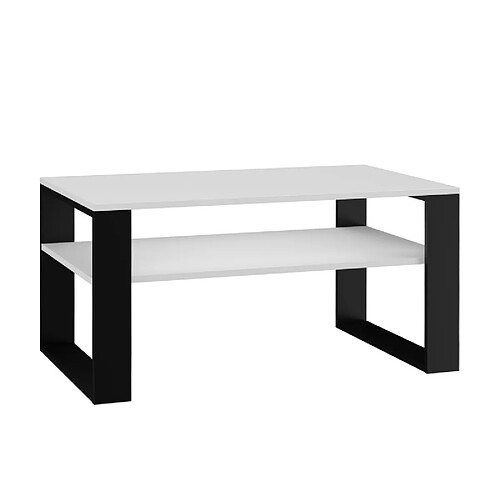 Vivaldi Table Basse Modern III Blanc Noir 90 cm