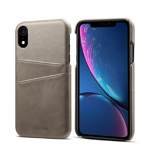 Wewoo Coque Souple Étui de protection Suteni Texture veau pour iPhone XR avec fentes cartes Gris