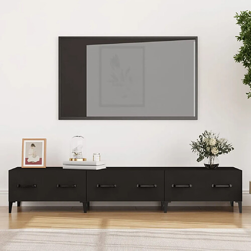 vidaXL Meuble TV Noir 150x34,5x30 cm Bois d'ingénierie