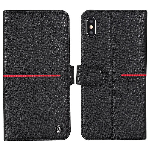 Wewoo Housse Coque Pour iPhone XR GEBEI Etui de protection en cuir à rabat horizontal avec supportlogements cartesportefeuille et cadre photo Noir