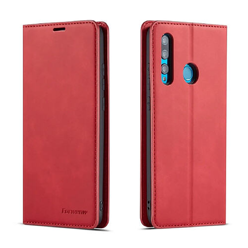 Wewoo Housse Coque Pour Huawei P Smart + 2019 Forwenw Dream Series Oil Edge Fort Magnetism Horizontal Flip Leather Case with Holder & Card Slots & Wallet & Photo Frame Red