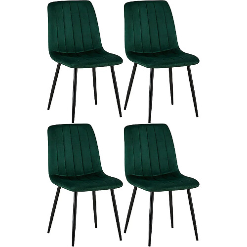 Non Suite de 4 chaises Dijon en velours