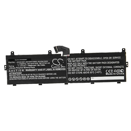 vhbw Batterie compatible avec Lenovo ThinkPad P72 (20MBA004CD), P72 (20MBA006CD), P73 ordinateur portable Notebook (8600mAh, 11,25V, Li-polymère)