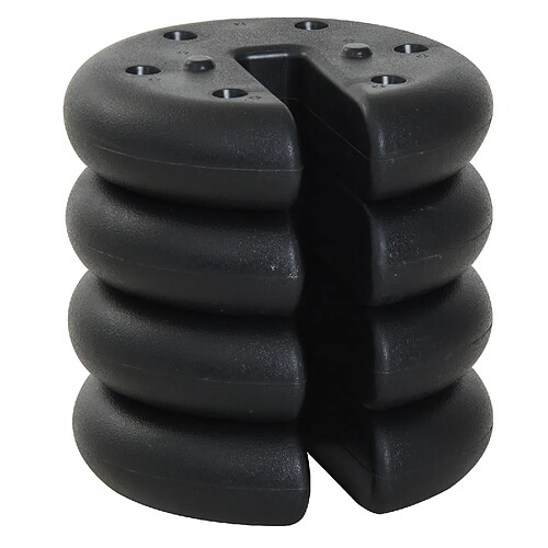 Outsunny Lot de 4 poids de lestage rond pour tonnelle barnum tente dim. Ø 25 x 6H cm HDPE noir